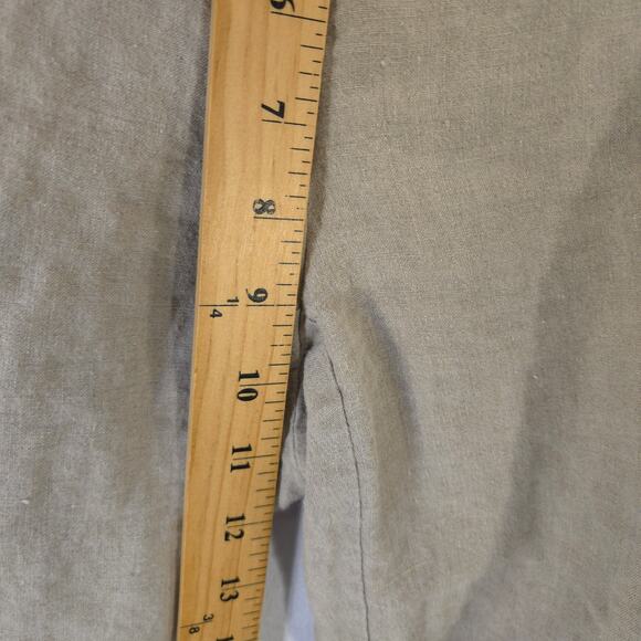 Eileen Fisher Shorts Womens PS Light Brown Bermuda 100% Organic Linen Canvas - Picture 5 of 9